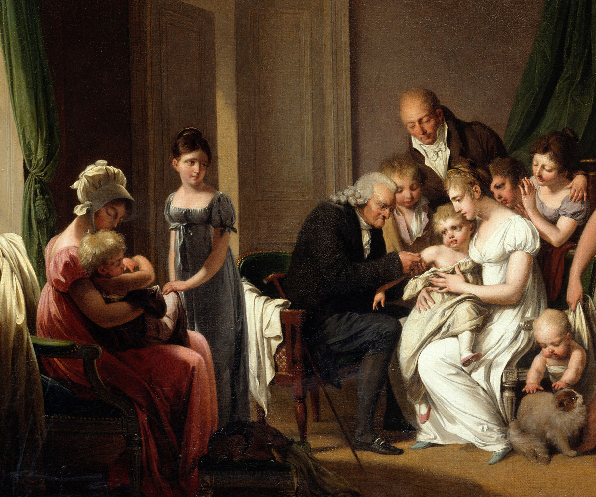Oil painting: L.L. Boilly, Vaccination scene. Credit: Wellcome Collection. CC BY